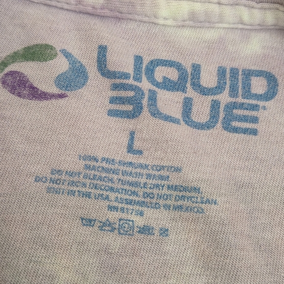 VINTAGE Y2K GRATEFUL DEAD Ship of Fools Liquid Blue Tie Dye T-Shirt Crop Top - Picture 5 of 10